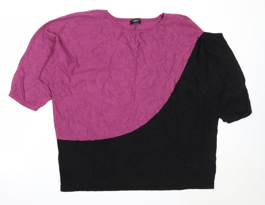 Klass Womens Purple Round Neck  Viscose Pullover Jumper Size 2XL