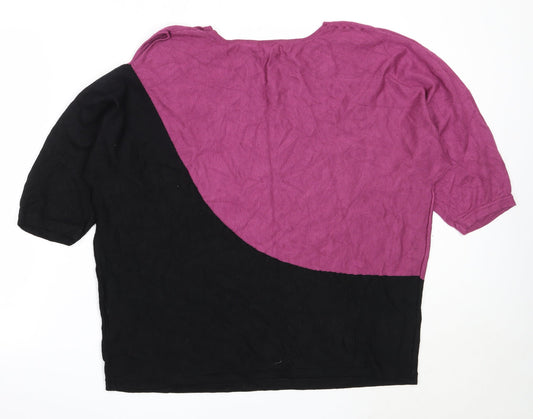 Klass Womens Purple Round Neck  Viscose Pullover Jumper Size 2XL