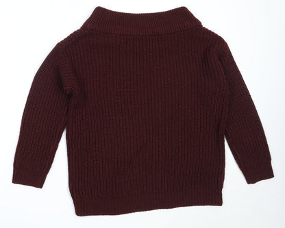 Womens UK Size S New Look Red Pullover Jumper
