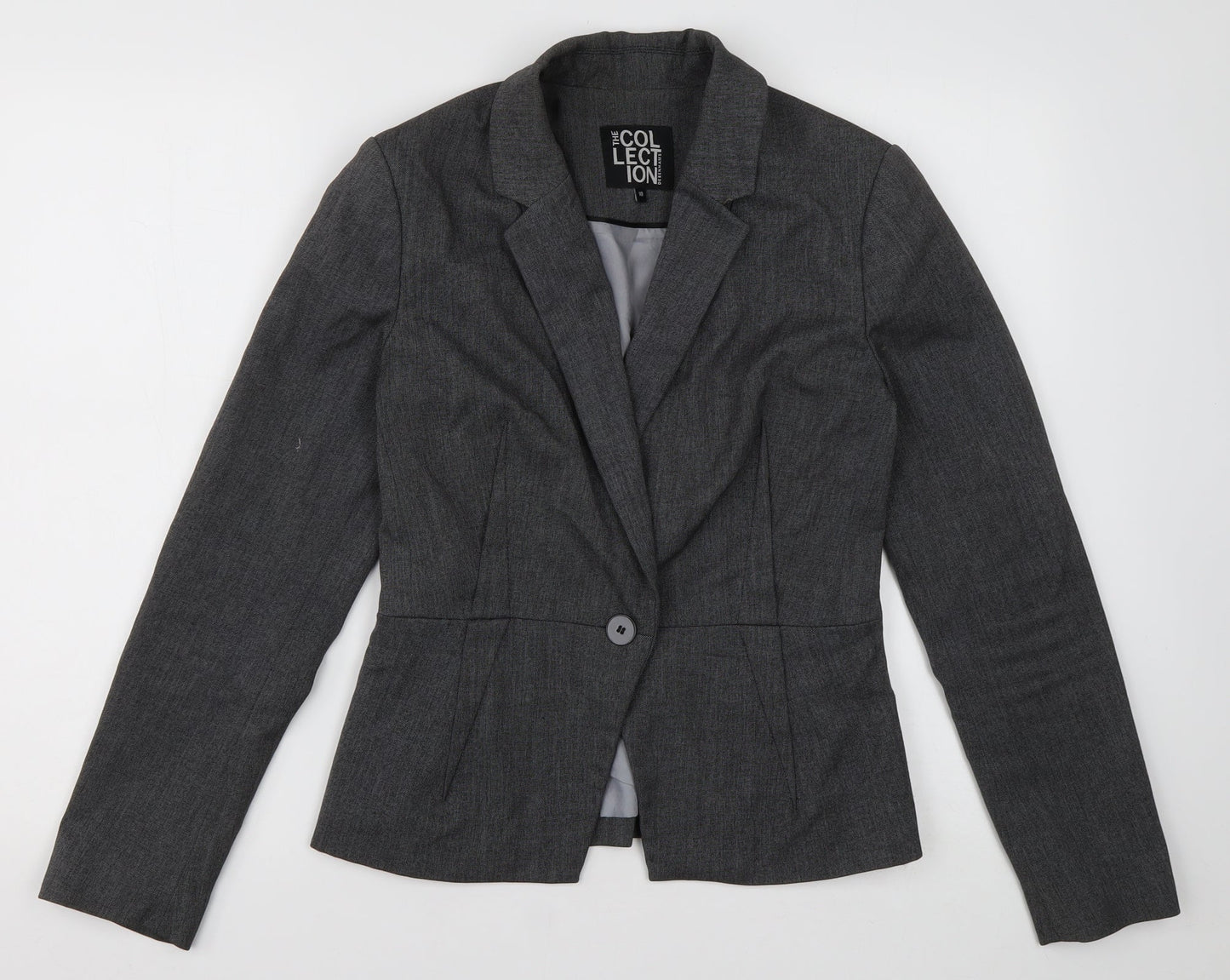Debenhams Womens Grey   Jacket Blazer Size 10  Button