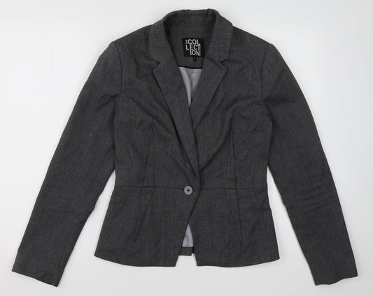 Debenhams Womens Grey   Jacket Blazer Size 10  Button