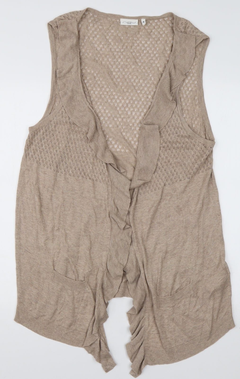 Womens UK Size 16 New Look Brown Cardigan Jumper