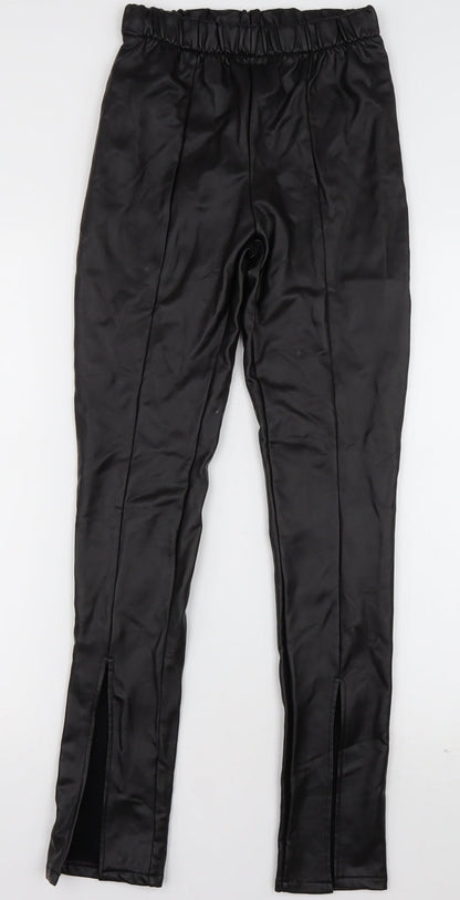 Womens UK Size 4 Boohoo Regular Fit  Black Trousers