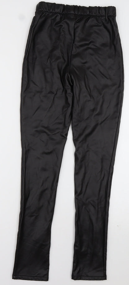 Womens UK Size 4 Boohoo Regular Fit  Black Trousers