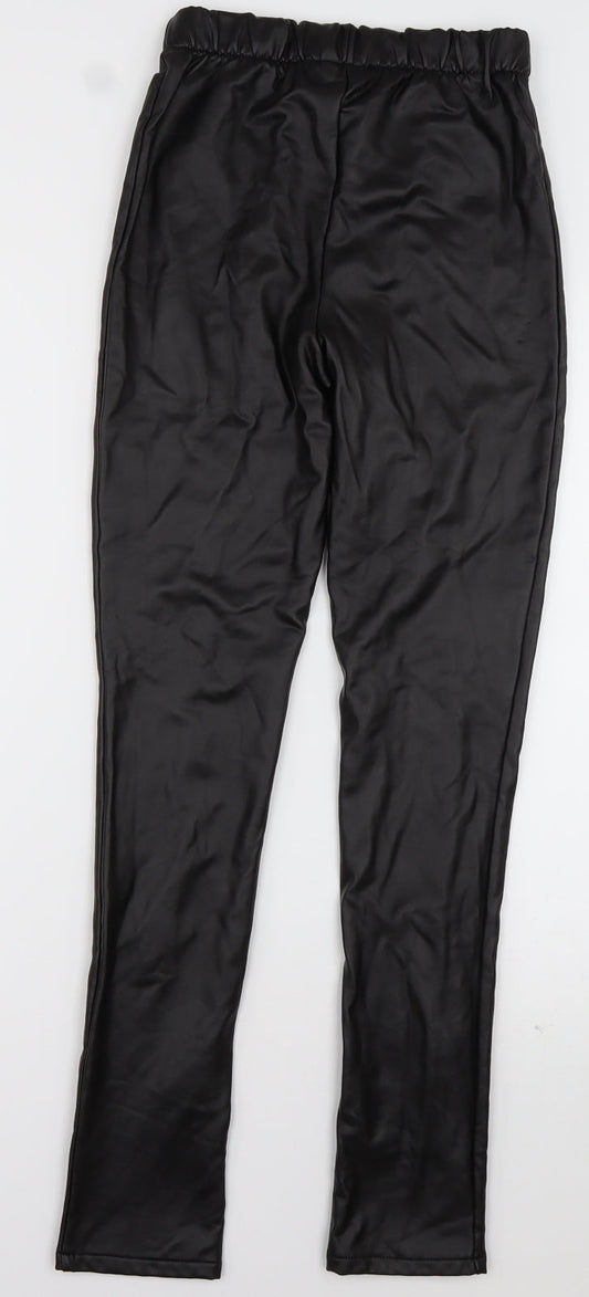 Womens UK Size 4 Boohoo Regular Fit  Black Trousers