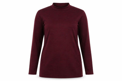 Front view of Boohoo women’s red polyester pullover sweatshirt, size UK 14, pullover