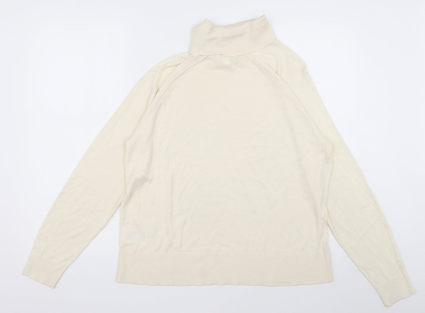 H&M Womens White  Acrylic Pullover Sweatshirt Size L  Pullover
