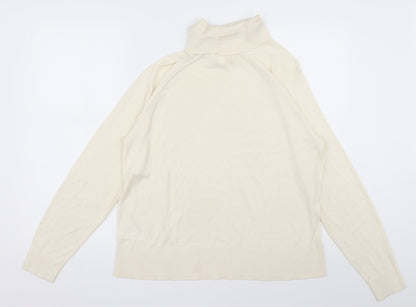 H&M Womens White  Acrylic Pullover Sweatshirt Size L  Pullover