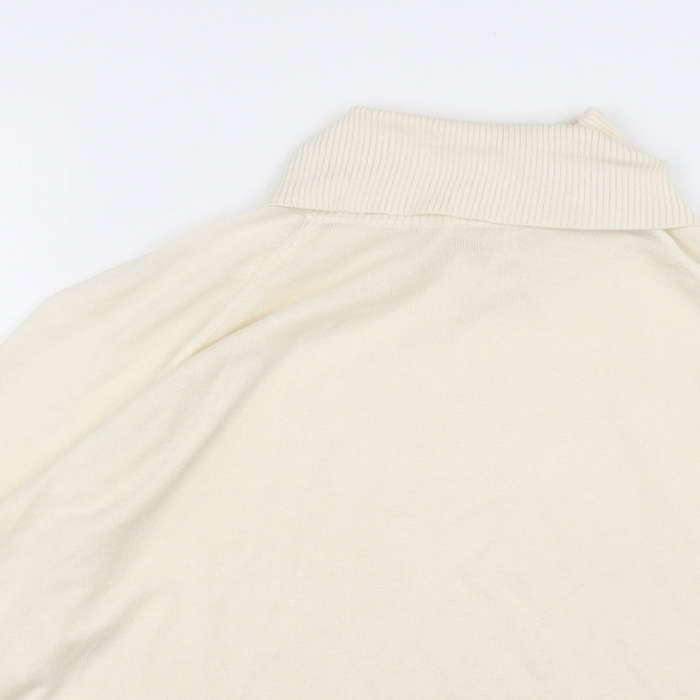 H&M Womens White  Acrylic Pullover Sweatshirt Size L  Pullover