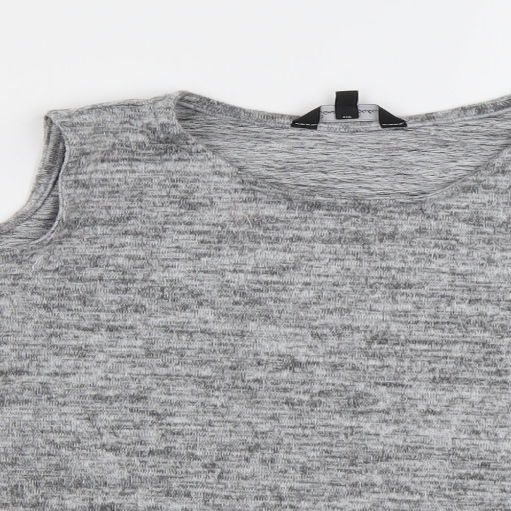 Matalan Girls Grey  Polyester Basic Casual Size 14 Years Crew Neck Pullover - Cold shoulder