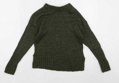 New Look Girls Green Crew Neck  Acrylic Pullover Jumper Size 9 Years  Pullover