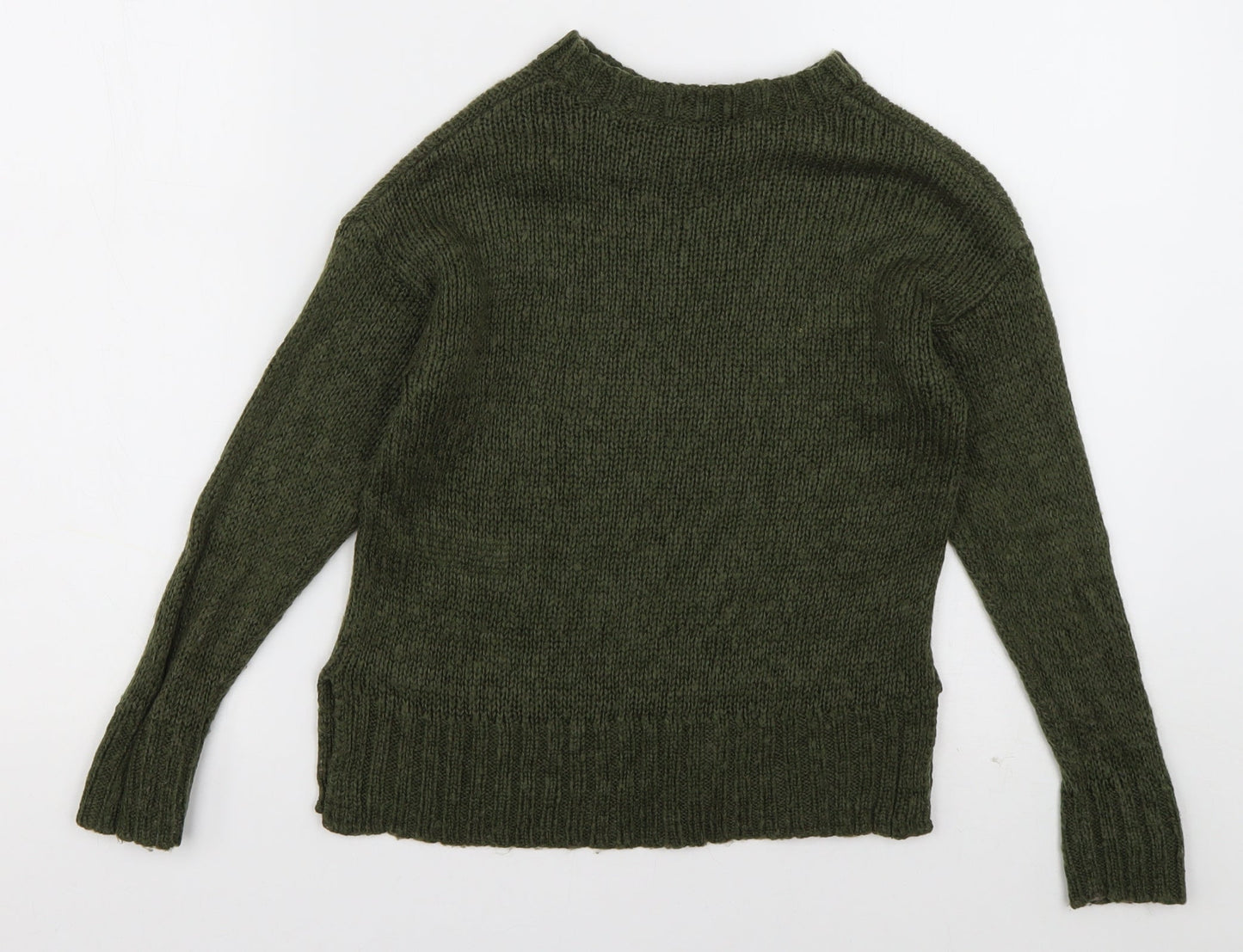 New Look Girls Green Crew Neck  Acrylic Pullover Jumper Size 9 Years  Pullover