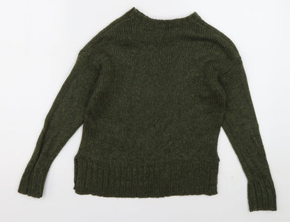 New Look Girls Green Crew Neck  Acrylic Pullover Jumper Size 9 Years  Pullover