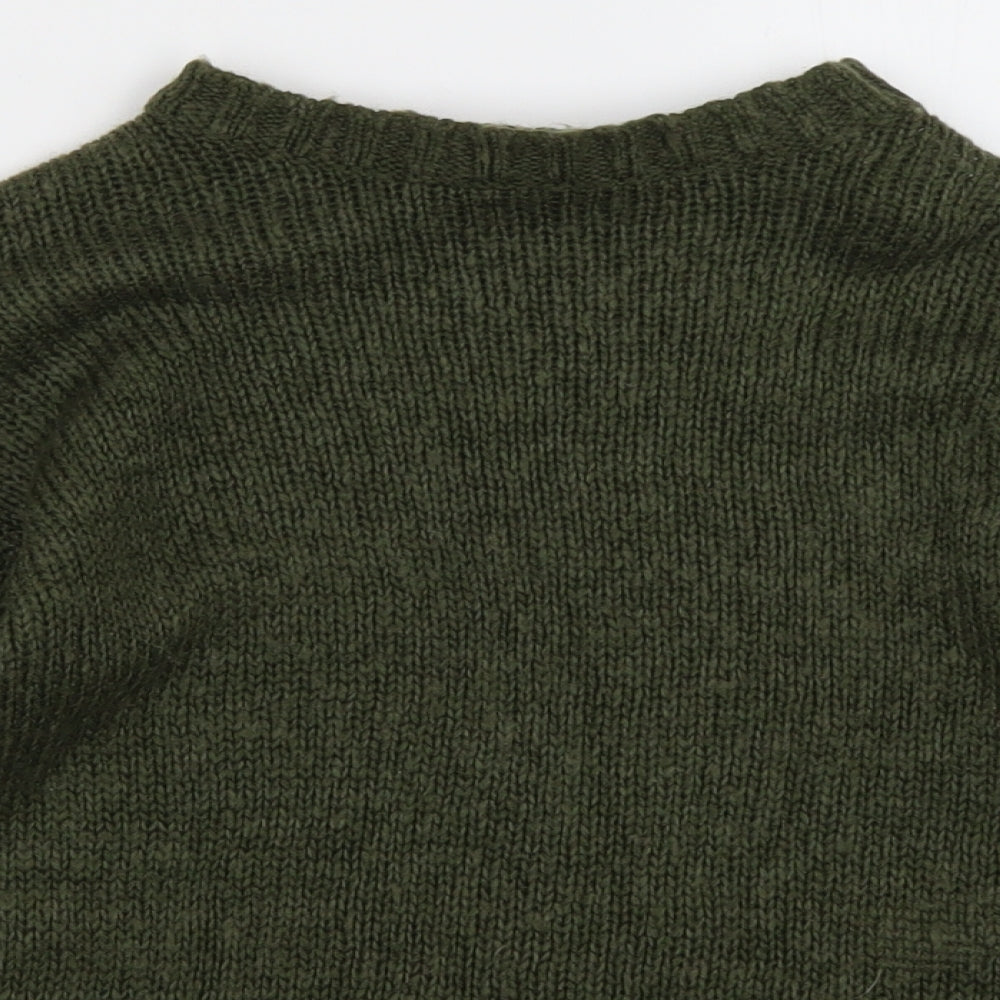 New Look Girls Green Crew Neck  Acrylic Pullover Jumper Size 9 Years  Pullover
