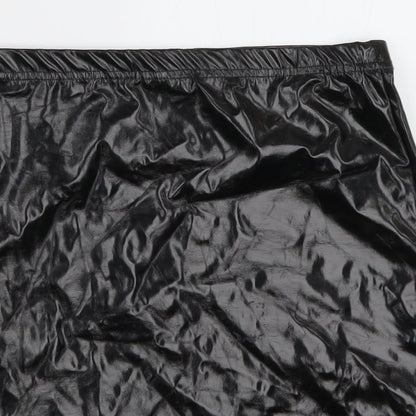 PRETTYLITTLETHING Womens Black  Polyester A-Line Skirt Size 10