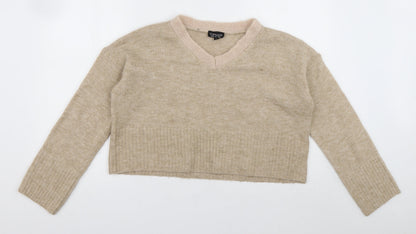Womens UK Size 10 Topshop Brown Pullover Jumper