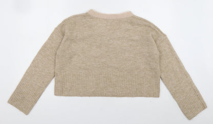Womens UK Size 10 Topshop Brown Pullover Jumper