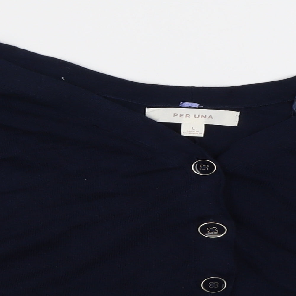 Womens UK Size L Marks and Spencer Blue Cardigan Jumper
