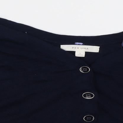 Womens UK Size L Marks and Spencer Blue Cardigan Jumper