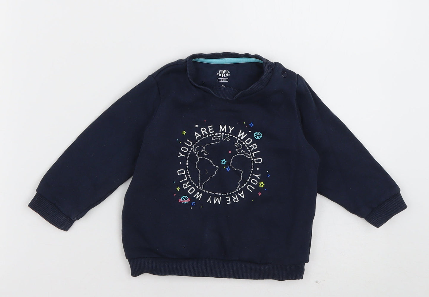F&F Girls Blue  Cotton Pullover Jumper Size 6-9 Months  Pullover - you are my world