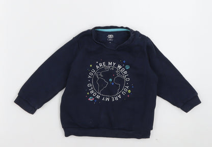 F&F Girls Blue  Cotton Pullover Jumper Size 6-9 Months  Pullover - you are my world