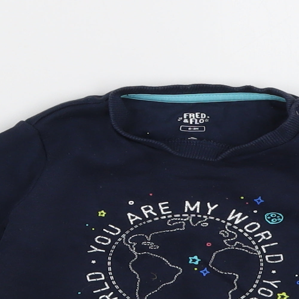 F&F Girls Blue  Cotton Pullover Jumper Size 6-9 Months  Pullover - you are my world