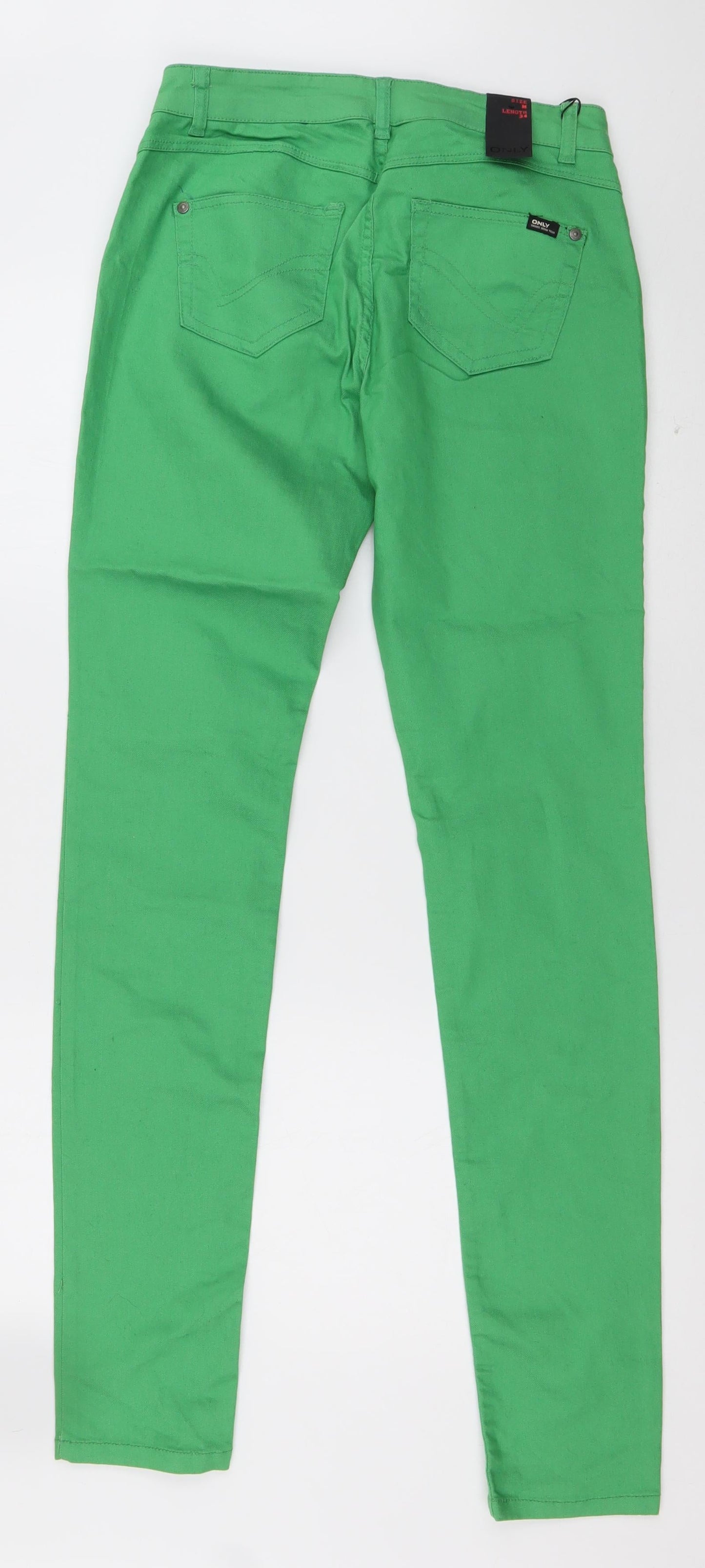 Only Womens Green  Cotton Straight Jeans Size M L34 in Regular Button