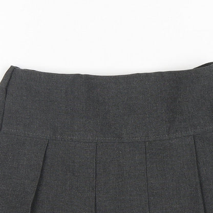 M&S Girls Grey  Polyester Pleated Skirt Size 3-4 Years  Regular