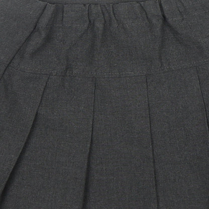 M&S Girls Grey  Polyester Pleated Skirt Size 3-4 Years  Regular