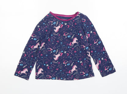 Nutmeg Girls Multicoloured Geometric Cotton Top Pyjama Top Size 5-6 Years