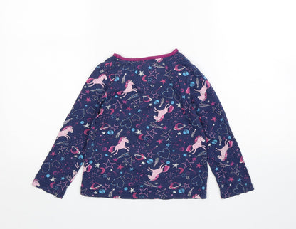 Nutmeg Girls Multicoloured Geometric Cotton Top Pyjama Top Size 5-6 Years