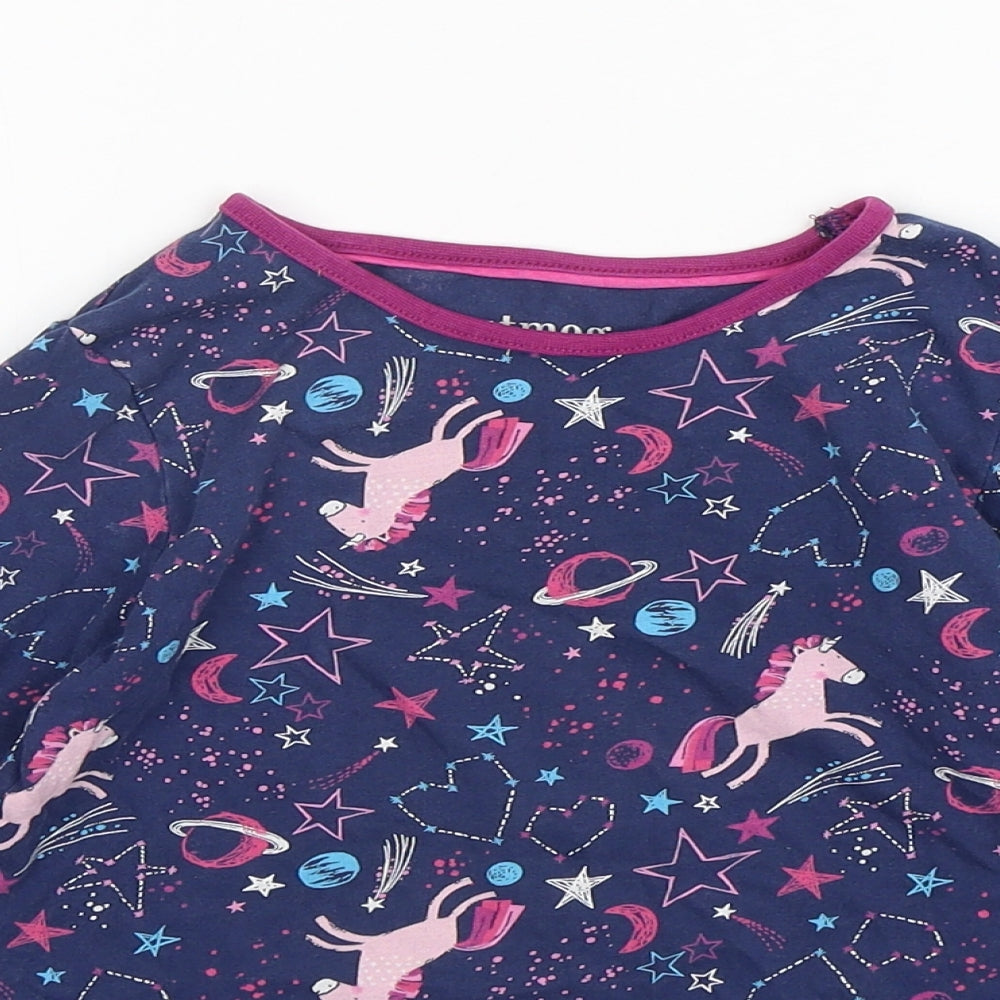 Nutmeg Girls Multicoloured Geometric Cotton Top Pyjama Top Size 5-6 Years