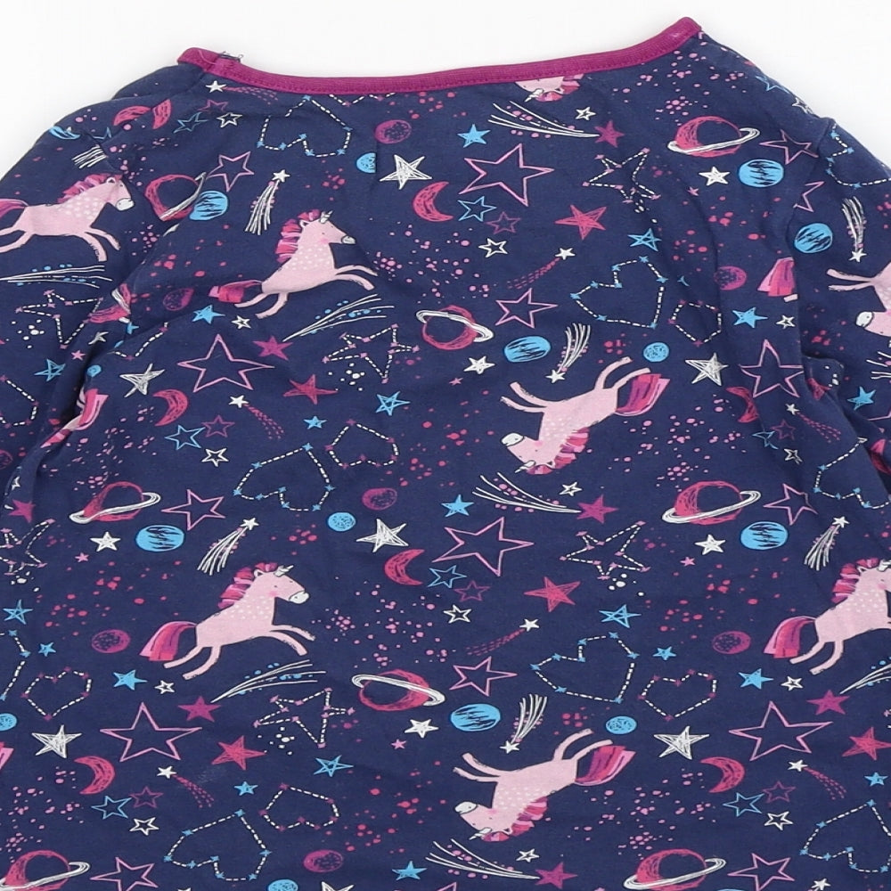 Nutmeg Girls Multicoloured Geometric Cotton Top Pyjama Top Size 5-6 Years