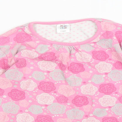 Mini Club Girls Pink Geometric Cotton Basic T-Shirt Size 5-6 Years Round Neck