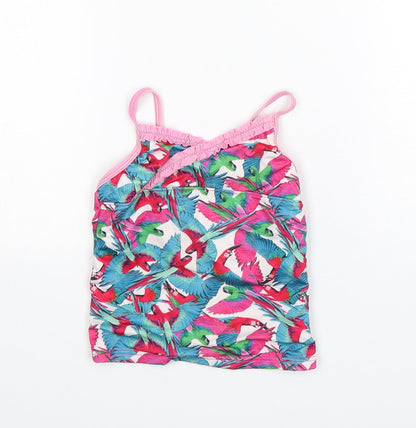 TU Girls Multicoloured Animal Print Polyester Basic Tank Size 5 Years V-Neck  - Beach Wear