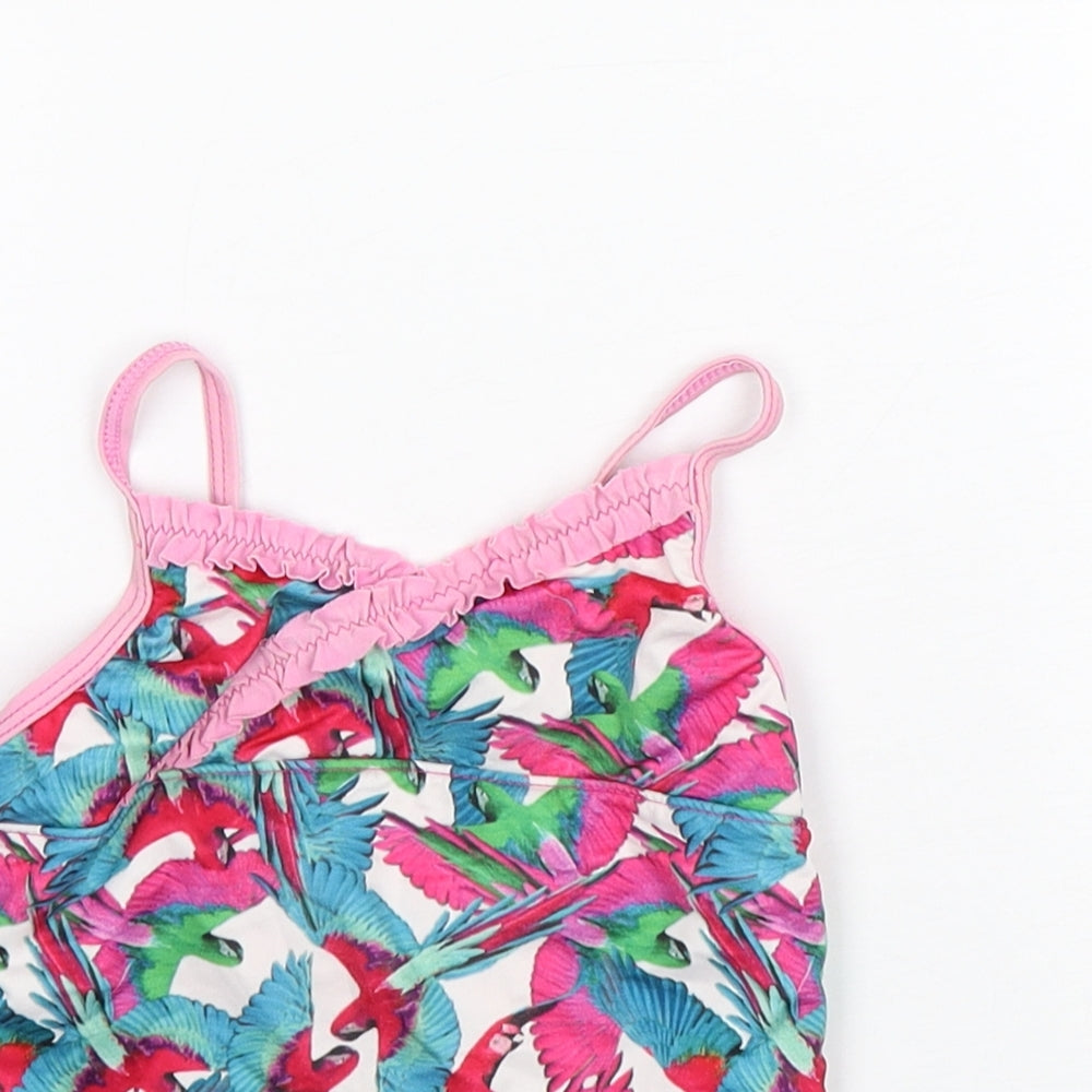 TU Girls Multicoloured Animal Print Polyester Basic Tank Size 5 Years V-Neck  - Beach Wear