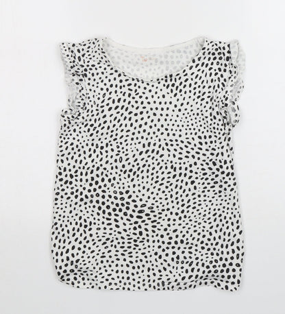 TU Girls Multicoloured Animal Print Cotton Basic T-Shirt Size 10 Years Round Neck
