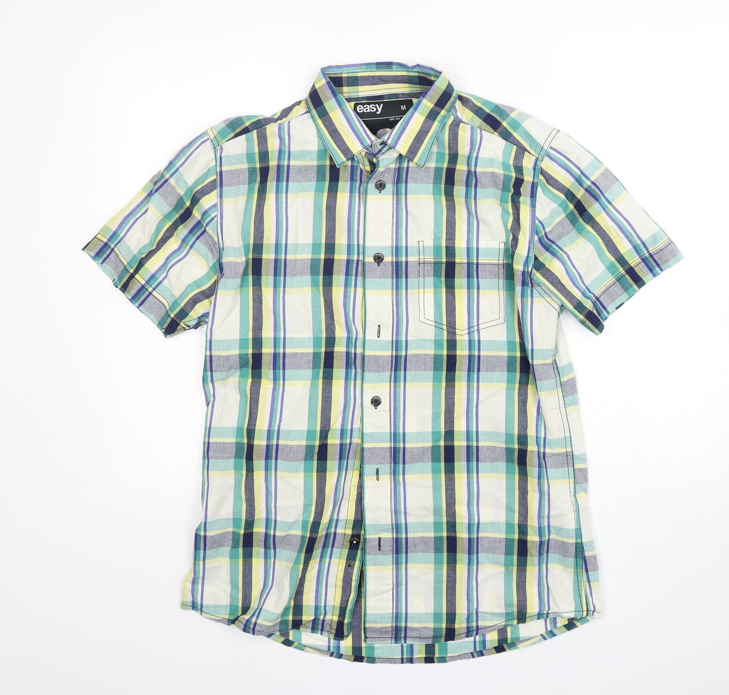 Mens UK Size M EAST Multicoloured  Button-Up Short Sleeve Casual Shirt