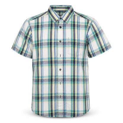 East Mens Multicoloured Plaid Cotton  Button-Up Size M Collared