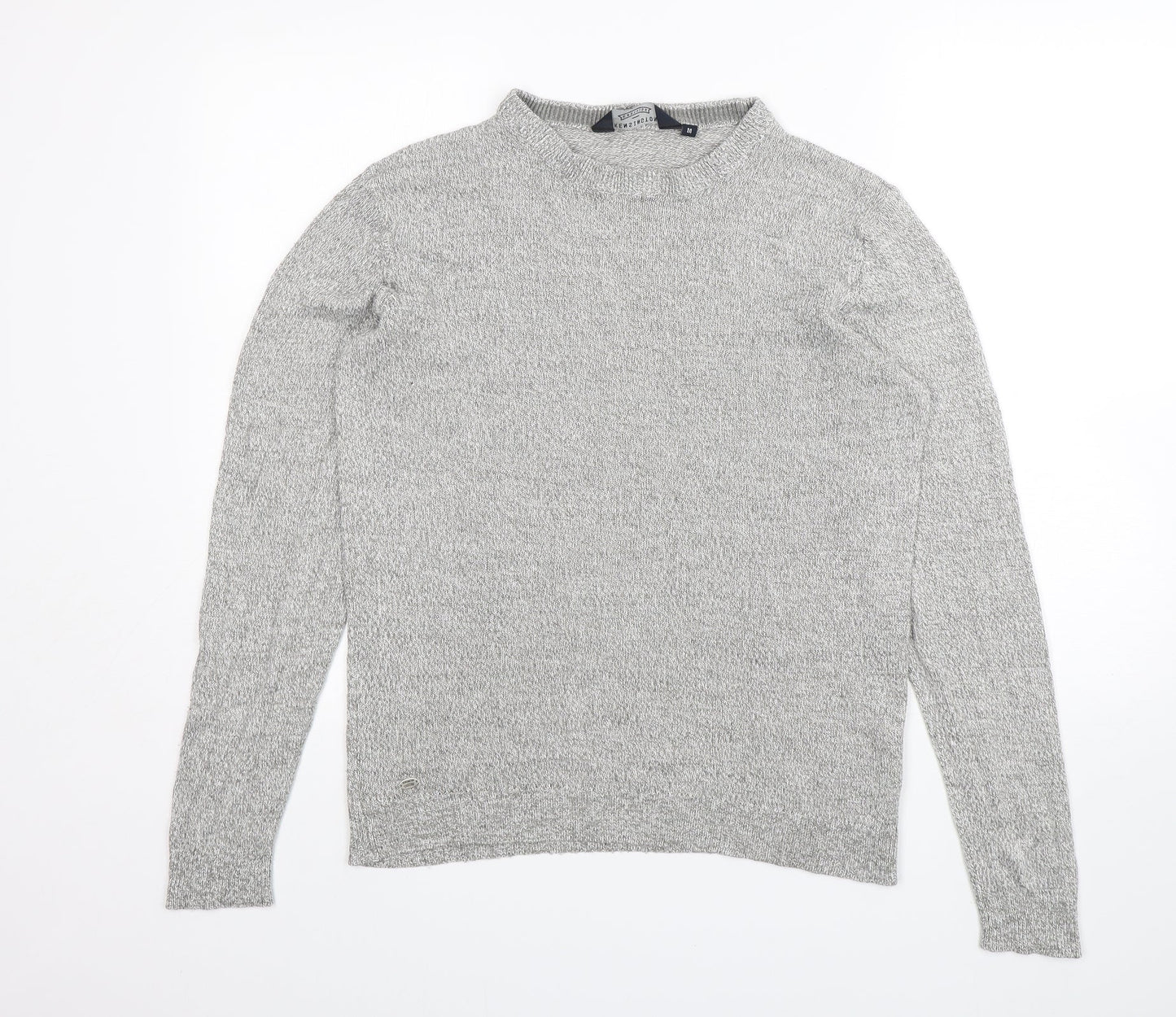 Kensington Mens Grey Mock Neck  Acrylic Pullover Jumper Size M