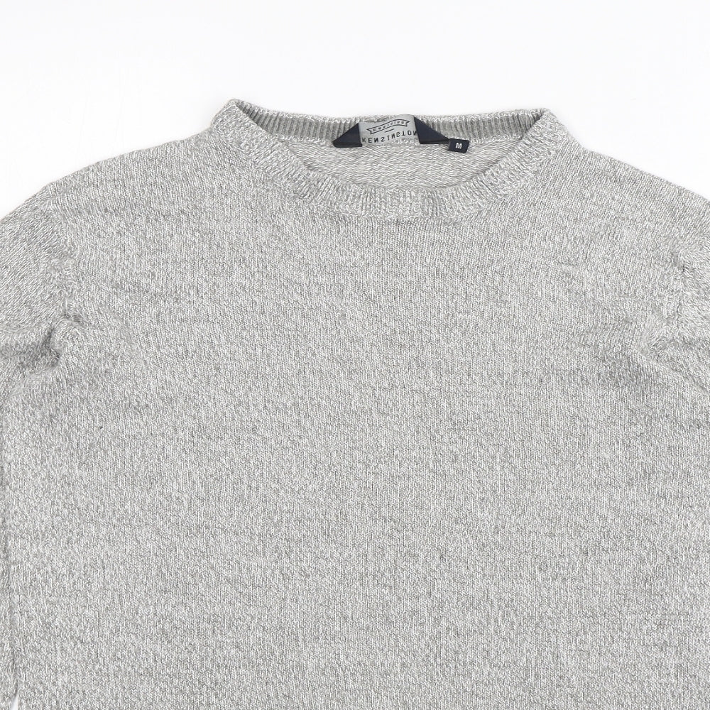 Kensington Mens Grey Mock Neck  Acrylic Pullover Jumper Size M