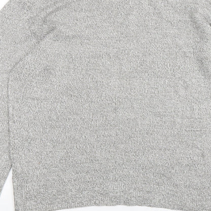 Kensington Mens Grey Mock Neck  Acrylic Pullover Jumper Size M