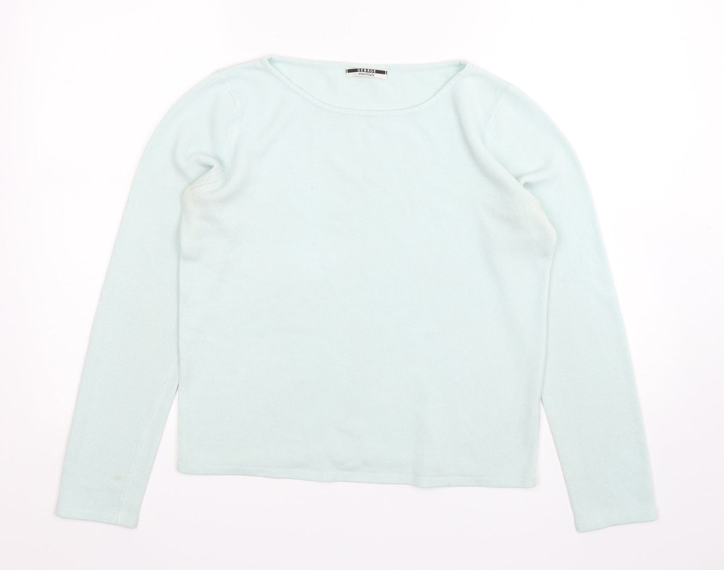 George Womens Green Round Neck  Acrylic Pullover Jumper Size 12