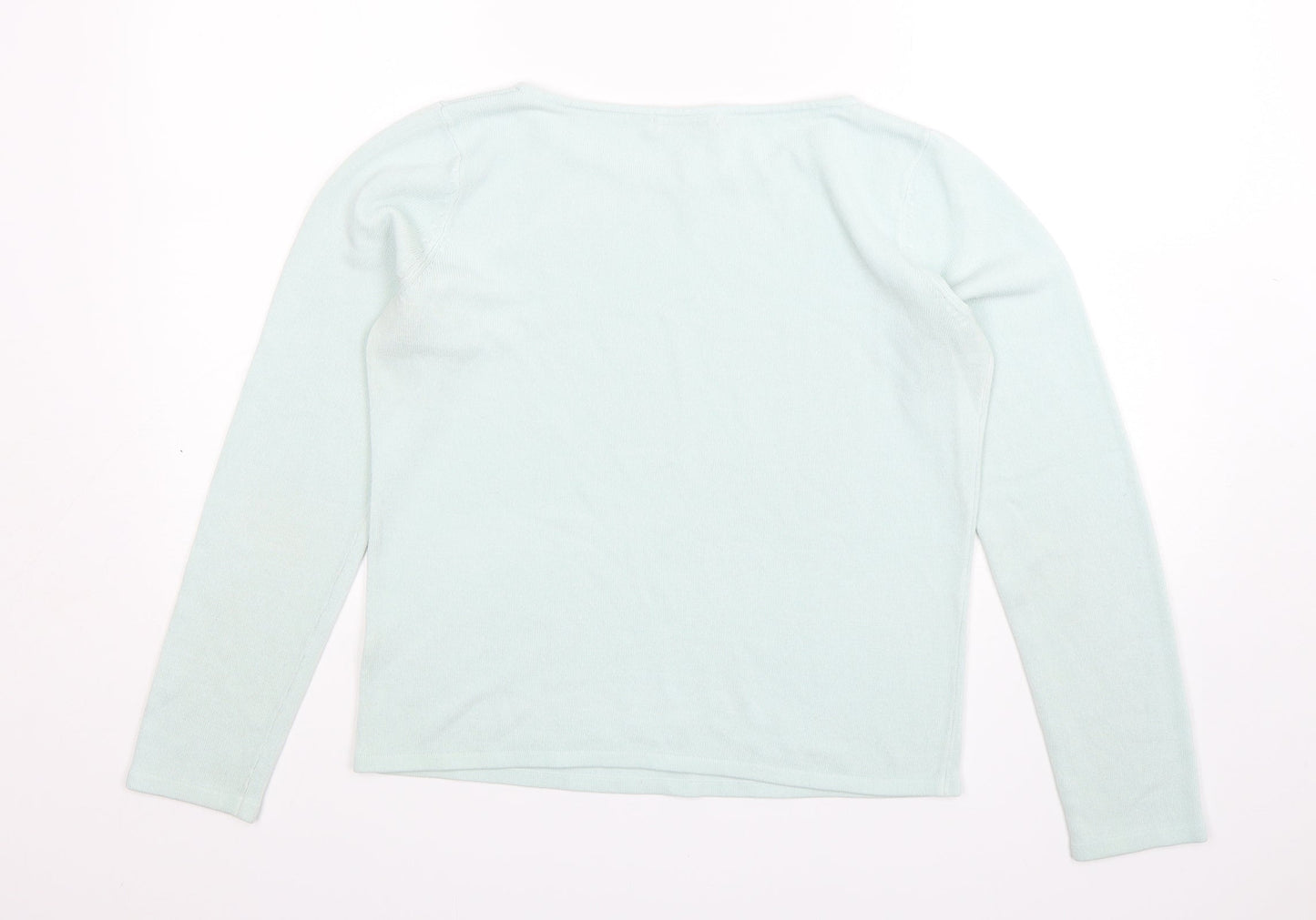 George Womens Green Round Neck  Acrylic Pullover Jumper Size 12