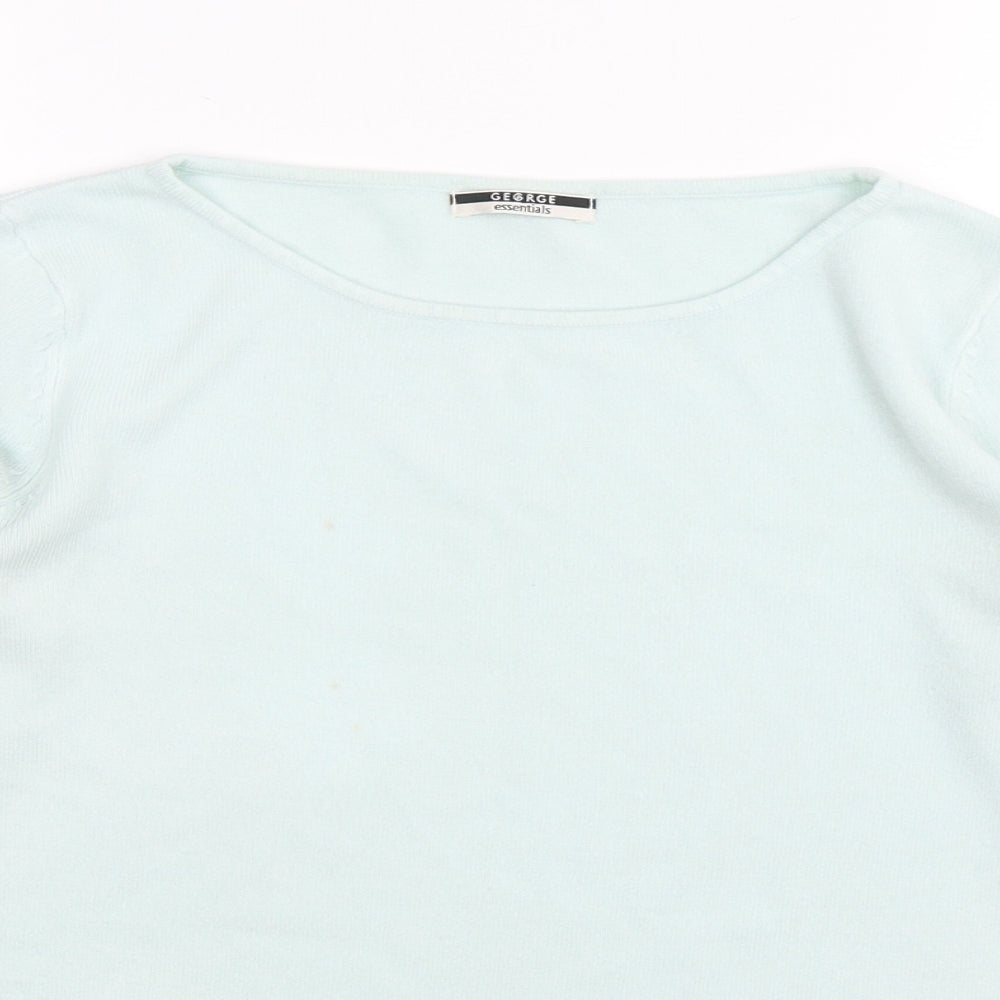 George Womens Green Round Neck  Acrylic Pullover Jumper Size 12