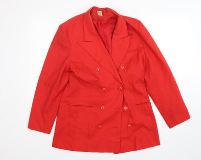 Etam Womens Red  Polyester Jacket Blazer Size 12