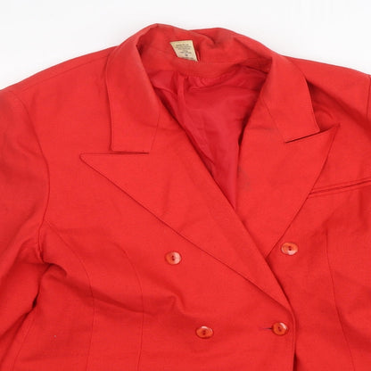 Etam Womens Red  Polyester Jacket Blazer Size 12