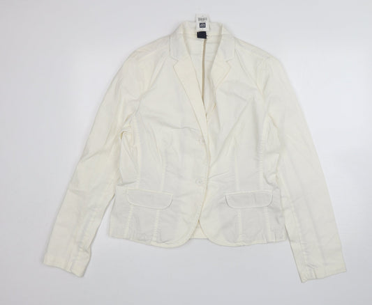 Gap Womens White  Cotton Jacket Sport Coat Size 12