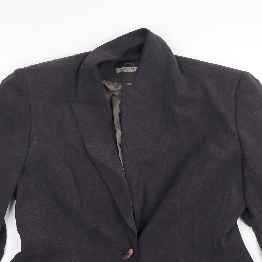 Principles Womens Grey  Polyester Jacket Blazer Size 12