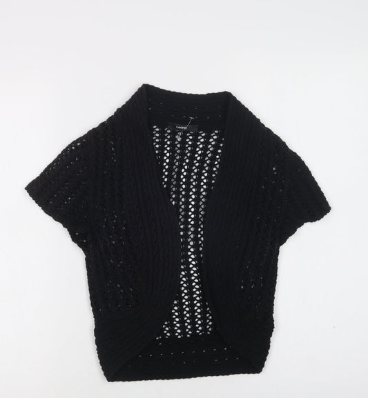 George Womens Black V-Neck  Acrylic Shrug Jumper Size 10